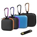 4 pz auricolare Cases & 1 cavo auricolari EVA, clip, Finegood Portable Storage sacchetti borse con moschettoni per mini cuffie USB, colore: Nero, Blu, Arancione, viola