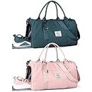 Travel Gym Duffel Bag with Shoes Compartment and Wet Pocket - For Men and Women