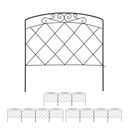 Valla de cama de metal de 12 piezas, decoración de valla de césped, valla de descuento valla de enrejado jardín negro