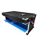 T&R Sports 7Ft 4-in-1 Convertible Air Hockey/Pool Billiards/Dining Table/Table Tennis Table Black Felt for Billiard Gaming Room Free Accessory