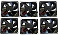 SMART ELECTRONICS Pack of 6 DC 12V Cooling Fan for DIY Incubator Cabinet & PC Case 3 inch Cooling Fan for PC Case CPU Cooler (Black)