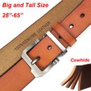 Mens Belt for Jeans Big and Tall Size 28"-64" 100% Real Leather Belts 3 Colors
