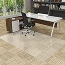 Amyracel Large Office Chair Mat for Low Pile Carpet - 46" x 96" Clear Carpet Chair Mat for Home & Offices, Easy Glide Plastic Floor Mat for Office Chair On Carpet