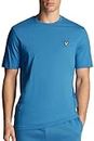 Lyle & Scott Uomo T-Shirt in Cotone Biologico Tinta Unita, Blu, L