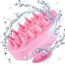 Scalp Massager Shampoo Brush, Soft Silicone No Flaky Scalp Brush for Wet or Dry Hair, Head Scrubber Scalp Exfoliator Anti Dandruff Brush(Pink)