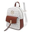 MKP Mini Backpack Purse for Women Fashion Cute Small Daypacks Purse Girls Bookbag School Shoulder Bag with Charm Tassel, White