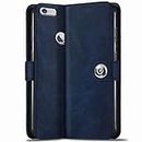 TheGiftKart Genuine Leather Finish iPhone 6 / 6s Flip Back Cover Case | Inbuilt Pockets & Stand | Wallet Style | Designer Button Magnet Flip Cover Back Case for iPhone 6 / 6s (Blue)