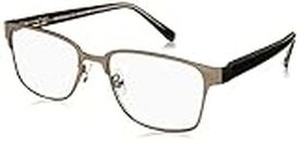 Foster Grant Men's Donovan Square Reading Glasses, Gunmetal/Transparent, 53 mm + 2,1018298-200.COM