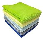 SOBBY 5 Pcs Microfiber Kitchen Clothes for Cleaning, dusting Cloth for Home Cleaning, Super Soft lint and Streak Free Reusable Absorbent Cleaning Cloths (40 x 40cm, 340 GSM, Multicolor)