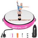 Goplus 40" Inflatable Round Gymnastic Mat Floor Mat Tumbling with Pump Pink
