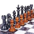 GenJuw 18.5'' Large Chess Set for Adults Kids with Zinc Alloy Heavy Chess Pieces Portable Folding Chess Board Travel Chess Set Board Game Gift - Staunton Chess Pieces