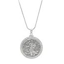 American Coin Treasures Sterling Silver Twisted Rope Silver Walking Liberty Half Dollar Pendant