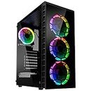 KOLINK Observatory Lite Midi Tower PC Case ATX RGB PC Case, Gaming PC Case, Tempered Glass Computer Case, Gaming Tower, PC Cover with Fan, Computer Case Gaming