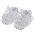 Baby Girls Shoes Soft Anti-Slip Flower First Walkers(White 12CM)