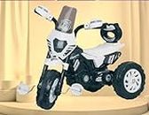 DA Bull International Harley Baby Bullet Bike Trike Cycle Backrest and Comfortable Seat Ride-on Bike Pedal Bike Tricycle Big Wheels with Musical Horn Lights for Kids Girl & Boy 2-5 Years (White)