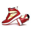 Zixer High-Top Mc Stan Chunky Korean Style Streetwear Sneakers for Men || Party Snickers Casual Shoes for Men || Shoes for Men New Branded Basketball Shoes for Men Balmain Shoes for Men Sneakers Red