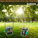 2PCs Outdoor Tool Kit Gardening Chair Transplanter Garden Set Pruner Susliving