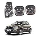 Oshotto 3 Pcs Non-Slip Manual CS-375 Car Pedals kit Pad Covers Set Compatible with Toyota ETIOS Cross (Black)