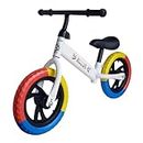 GOCART WITH G LOGO Kids Training Balance Bike Without Pedal for 1.5 to 3 Year Old Kids (White(Multicolour MAG Wheel))