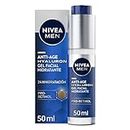 NIVEA MEN Hyaluron Gel Facial Hidratante Antiedad (1 x 50 ml), gel reafirmante que reduce las arrugas, gel para hombre con ácido hialurónico