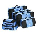 ANSIO Cubi da imballaggio, Set organizer per bagagli da viaggio, Cubi da viaggio, Valigia per borsa di compressione, Portaoggetti per la casa, Piccolo, Medio, Grande, XL - (Set 6 pezzi) - Blu