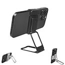 Rejckims New Upgraded Back Clip Type 360 Folding Bracket, New 2024 Cell Phone Stand, Fully Adjustable Foldable Desktop Phone Holder Cradle Dock Compatible for iPhone (One Size,Black)