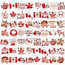 DPKOW Happy Canada Day Temporary Tattoos, 72pcs Maple Leaf Temporary Tattoos Canadian flag Tattoo Stickers for Canada Party Favor, Canada National Day Temporary Tattoos Canada Patriotic Accessories