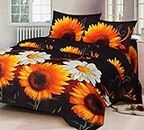 Home Candy Elegant 3-D Reactive Print Microfiber Double Bedsheet with 2 Pillow Covers - Floral, Multicolor (SRB-BST-324)