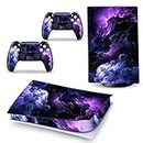 PS5 Skin Stickers Full Body Vinyl Skins Wrap Decals Cover for PS5 Digital Edition Console & Controllers (Purple Clouds)