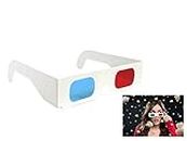 Jambar Red & Anaglyph 3D Paper Glasses (50 Pcs.Pack) Red & Blue Glasses 3D Video/Movie/TV/Magazine