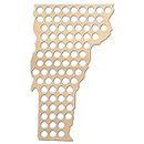 Vermont Large Plywood : Vermont Beer Cap Map VT - 14.1x23 inches - 83 caps - Beer Cap Holder Vermont - Birch Plywood - Large Size