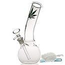 Glass Bong with Tornado percolate,Green Water Bongs with 14.5mm Bong Bowl Height 21cm Weight 300g Glass Pipe for Smoking Hookah Glass Bongs Oil Rig Smoking Pipe (Mini Bongs)