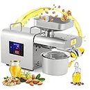CGOLDENWALL Upgraded Oil Press Machine Oil Presser Hot Cold Oil Extractor Expeller Intelligent Control Panel/LCD Touch Screen/Food Grade Stainless Steel/Built-in Thrust Bearing (220V EU/UK/AU Plug)