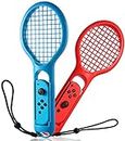 Tennisschläger Kethvoz Tennis Racket for Nintendo Switch Sport Game Mario Tennis Aces Spiele, NS Tennis Schläger für N-Switch OLED Lite Joy-Con Konsole Controllers (2 Stück, Blau & Rot)