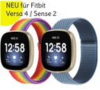 Armband Für Fitbit Versa 4 Sense 2 Nylon Loop ✅ Klettband Sport Band Smartwatch