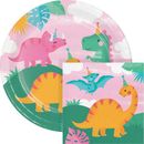 Creative Converting Girl Dino Birthday Party Plates & Napkins, Serves 16 | Wayfair DTC5763E2G