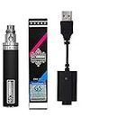eGo II 2200mAh E-Cigarette Indicador LED de 3 colores Batería y cable USB, sin nicotina y tabaco (negro)