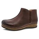 Dansko Makara Ankle Boot - Dual-Density Cork/EVA Midsole and Lightweight Rubber Outsole Provide Durable and Comfortable Ride on Patented Stapled Construction, Brown, 7.5-8