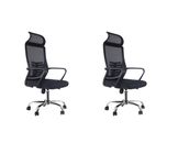  2x Home Office Black Chair Ergonomic Desk Chair Mesh Computer Chair Lumbar Supp