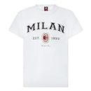 AC Milan, T-Shirt College Collection, Prodotto Ufficiale, Adulto, Bianco, M