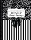 Appointments Diary: Salon Hair & Beauty Nails Spa Client Bookings Daily Schedule Planner, Hourly / 15 Minute, Elegant Vintage Boutique Aesthetic Black & White Stripes With Satin Bow, Gloss Cover