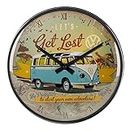 Nostalgic-Art, Horloge rétro, Volkswagen Bulli – Let's Get Lost – Cadeau pour Le Bus VW, décoration Murale Cuisine, Déco Design Vintage, Ø 31 cm