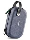 UGREEN Travel Case Gadget Bag Small, Portable Electronics Accessories Organiser Travel Carry Hard Case Cable Tidy Storage Box Pouch with Double Layer, Double Zipper, Snap Hook, Carrying Strap Grey