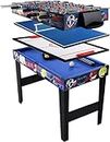 AIPINQI 31.5 Inch 4 in 1 Multi Games Table, Mini Pool Table, Foosball Football Table, Air Hockey Table, Table Tennis Table Ping pong Table, Kids Adult, Blue