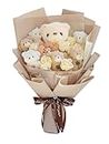 Cute Bear Bouquet - Plush Stuffed Doll Bouquet with Cute Soap Flower - Handmade Cartoon Bouquet for Any Occasions, Birthday, Bridal Shower, Graduation etc. (6 Little Bears)