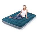 Air Mattress Queen 18" - Raised Double Blow up Bed - Electric Inflatable Mattress - Quick Inflate/Deflate Colchon Inflable Airbed (Blue)
