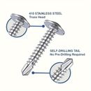 100pcs 410 Stainless Steel Self-tapping Screws, 8 * 1/2 Inch, 5/8 Inch, 3/4 Inch, 1 Inch, 1-1/4 Inch, For Metal/furniture, Construction And Repair, Truss Heads