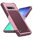 LeYi for Samsung Galaxy S10-Plus Case: (Not Fit S 10) Galaxy S10+ Case for Women Girls, Dual Layer Protective Hard Back & Soft Bumper Resilient Shock Absorb Phone Case for Samsung S10 Plus, Red Pink