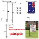 1-6pc Garden Flag Pole Bracket Flagpole Stand Holder Outdoor Banner Bracket AU