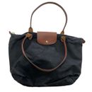 Longchamp Purse Women Black Le Pliage Original Tote Bag Nylon Zip Leather Handle
